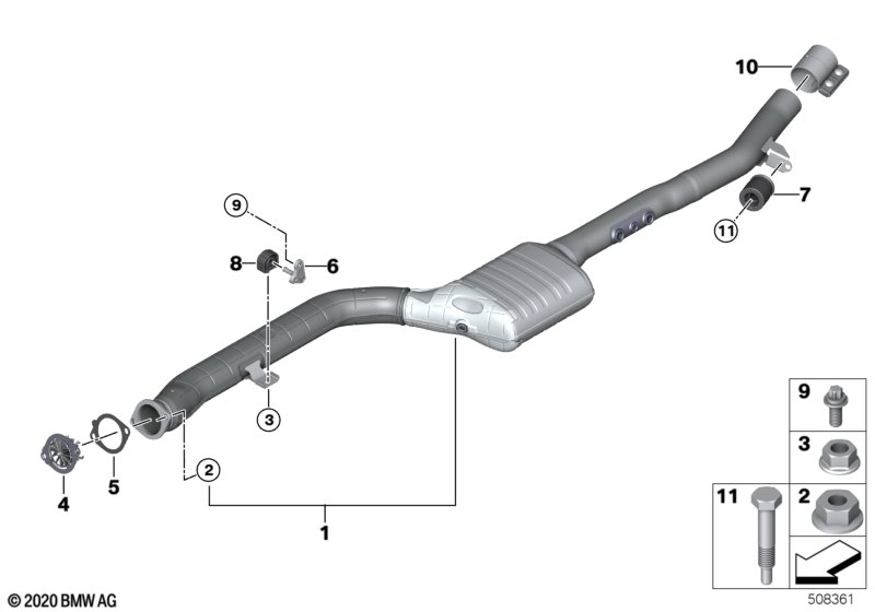 Катализатор/передний доп.глушитель