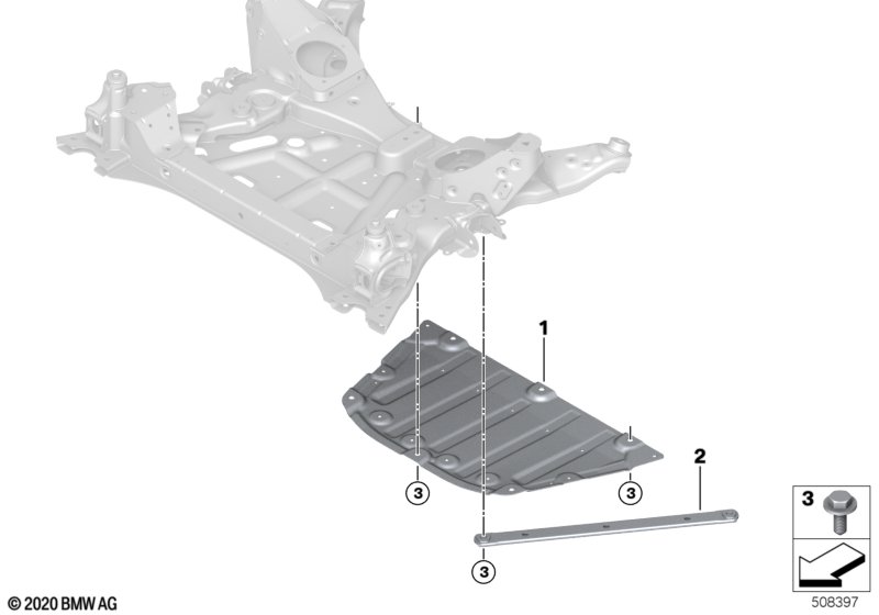 Пер.подрамник, противоподкатный брус RWD