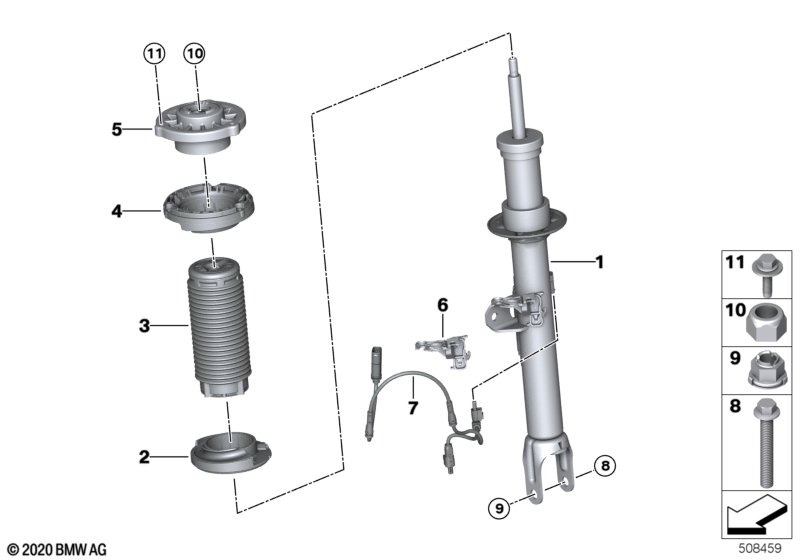 Стойка амортизатора Пд VDC/доп.элементы