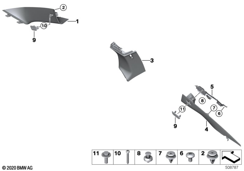G22 накладка салона стойки А (левая)