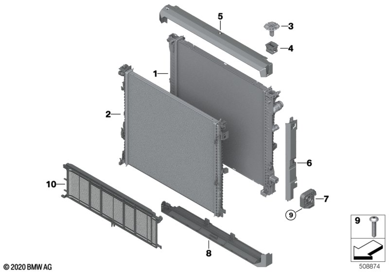 Крепеж радиатора охлаждающей жидкости