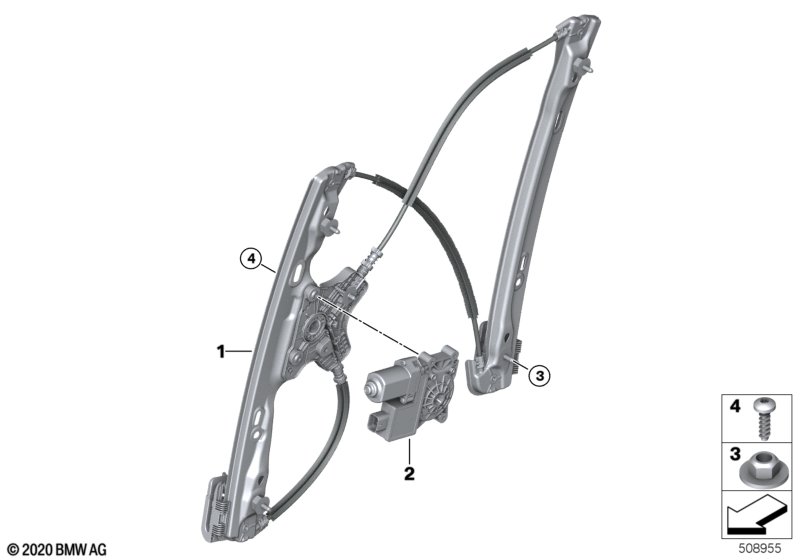 Механизм перемещения стекла двери Пд