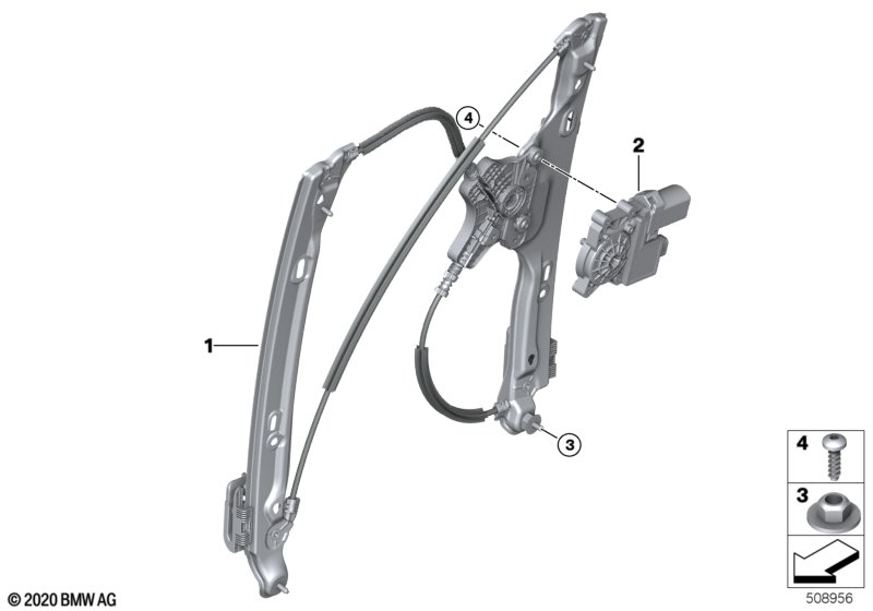 Механизм перемещения стекла двери Зд