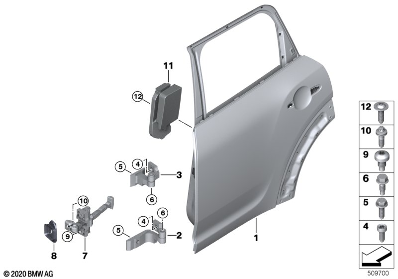 F60 левая задняя дверь