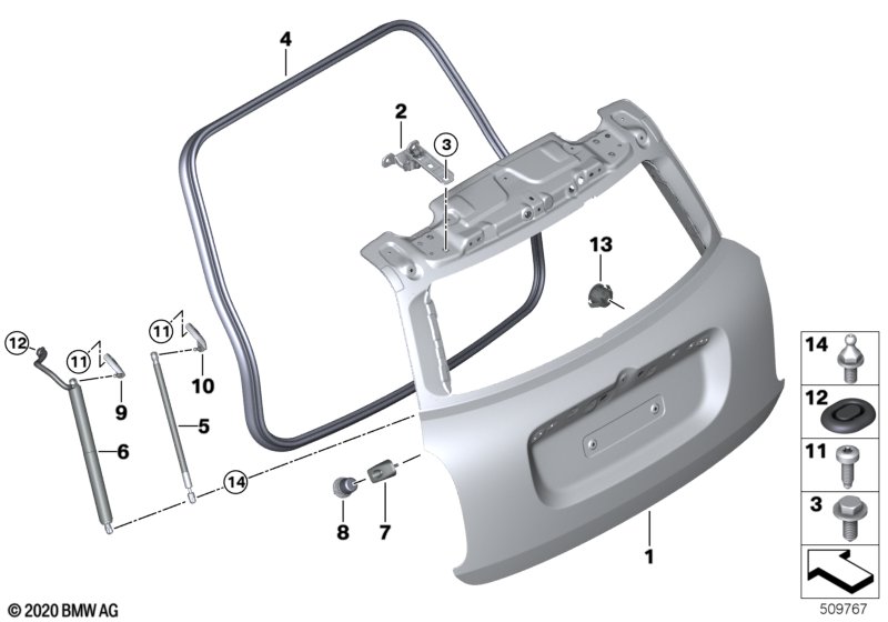 F60 дверь багажника