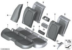 Набивка и обивка задн.сид.,люк в спинке