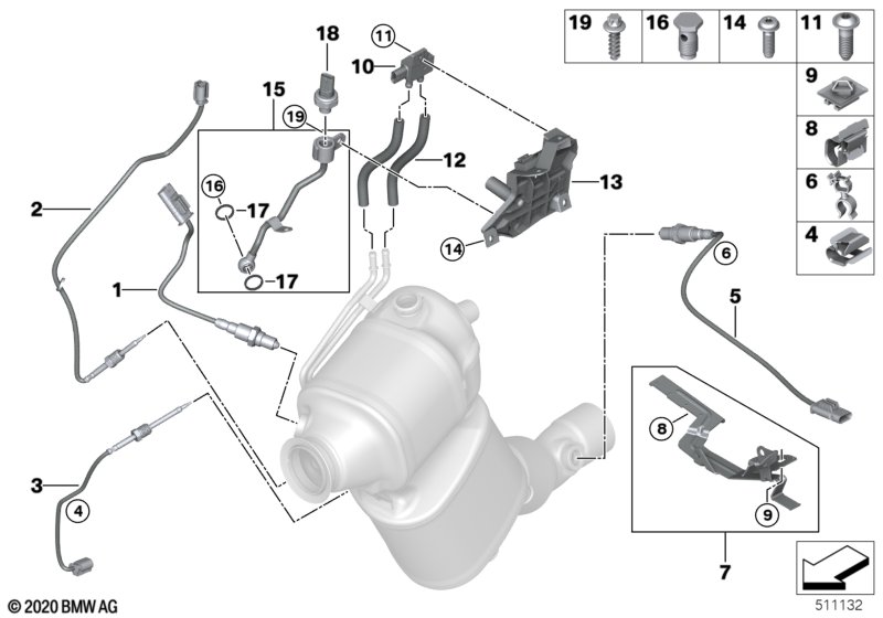 B47 датчик сажевого фильтра перед катализатором