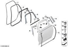 Накладки и уплотнения двери Зд