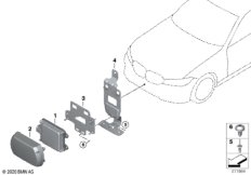 Передний радиолокац.датчик дальн.диапаз.