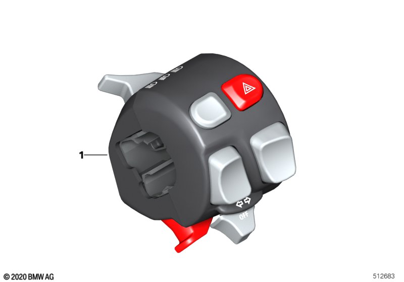 Комбинир.выключатель Л, кнопки серые