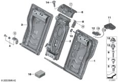 Каркас подушки зад.сид.с люком в спинке