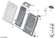Каркас подушки зад.сид.с люком в спинке