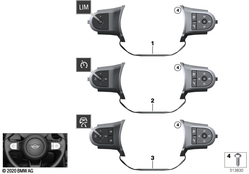 Switch, mf steering wheel, sport