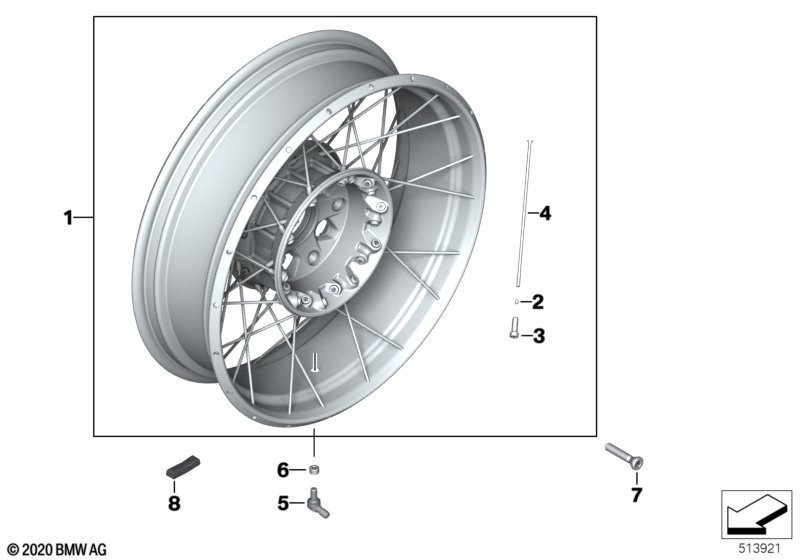 Диск с крестообразными спицами сзади