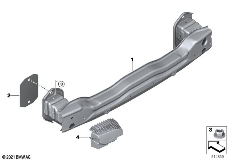 G01/G02 усилитель заднего бампера