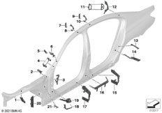 Детали из шумопогл.матер.в полост.боков.