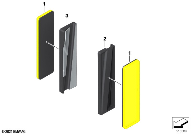 Световозвращатель желтый, передний