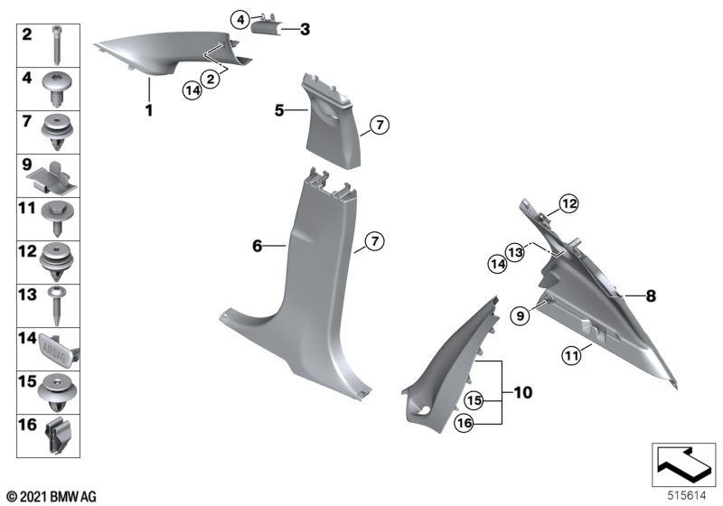 F39 Накладка передней стойки Л ANTHRAZIT