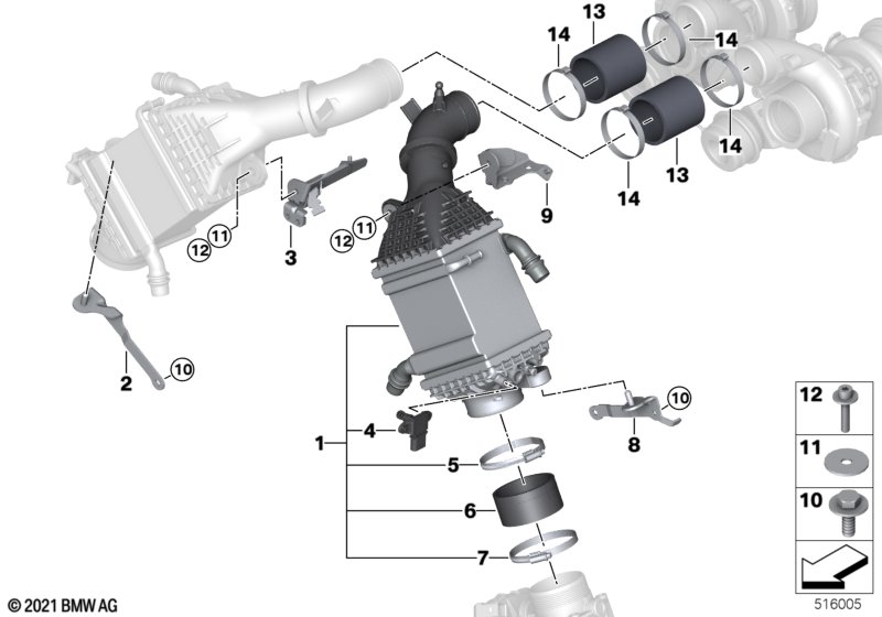 F85/F86 интеркулер правый