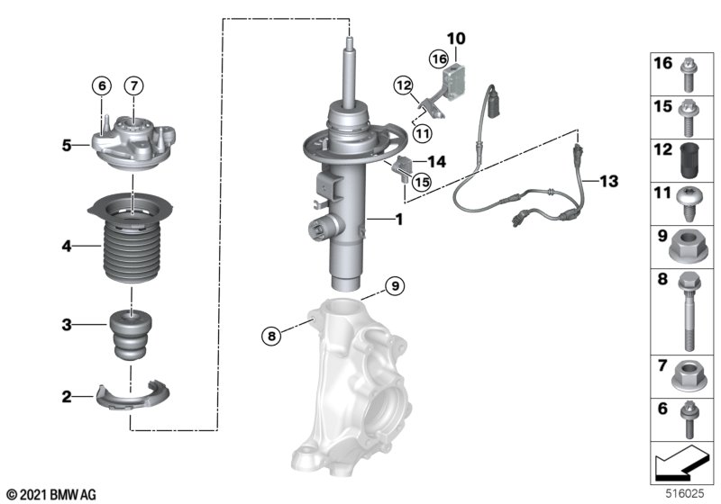 Стойка амортизатора Пд VDC/доп.элементы