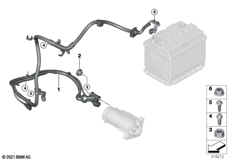 Провод стартер-генератор - АКБ