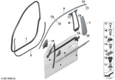 Накладки и уплотнения двери Пд