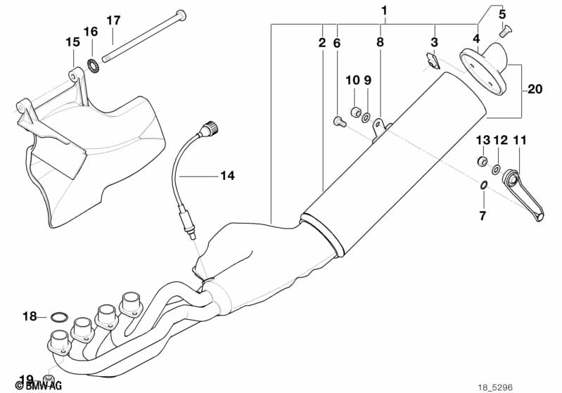 Детали системы выпуска ОГ с креплением