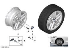 BMW л/с диск со сдвоен.спицами 186 - 16"