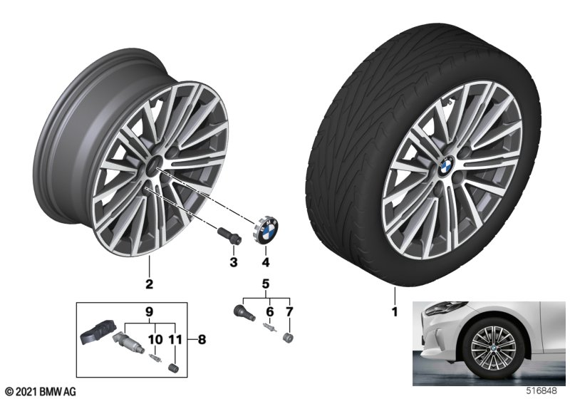 BMW л/с диск.V-образные спицы 833 - 17"