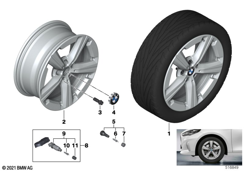 BMW л/с диск звездообр.спицы 875 - 17''
