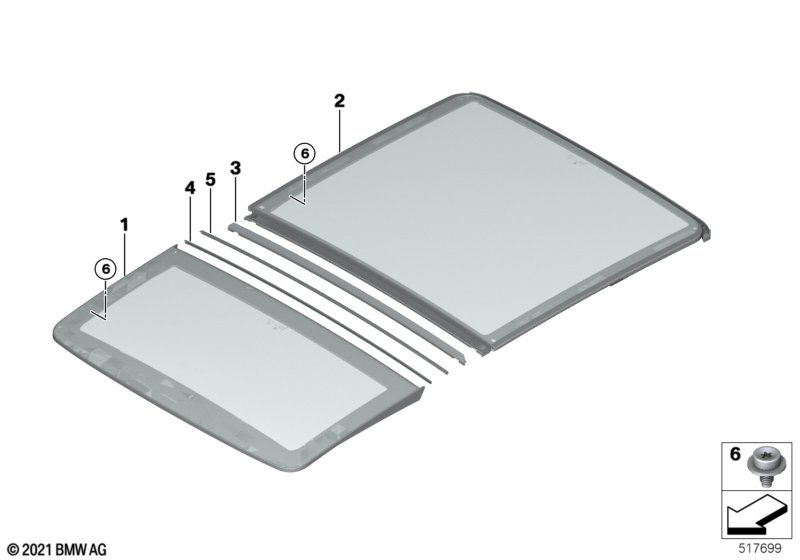 G01 стекло панорамной крыши переднее
