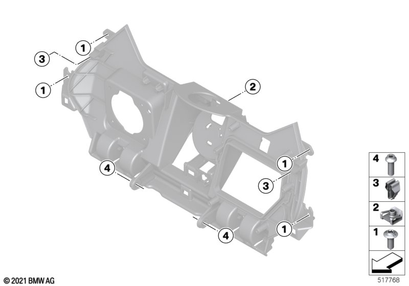 Крепление передней части вещевого отсека