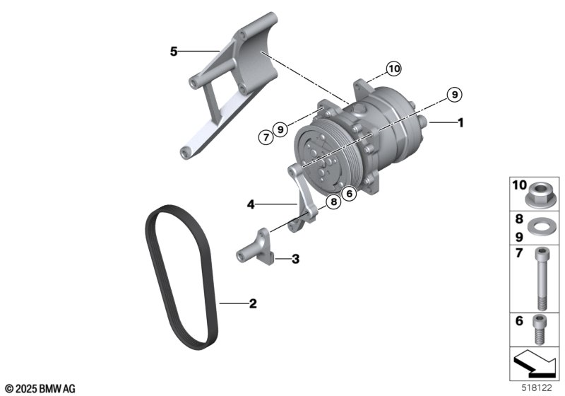 Компрессор кондиционера/дополн.элементы