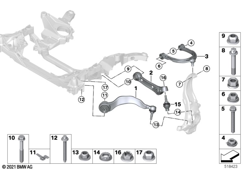 F90 рычаг продольный правый