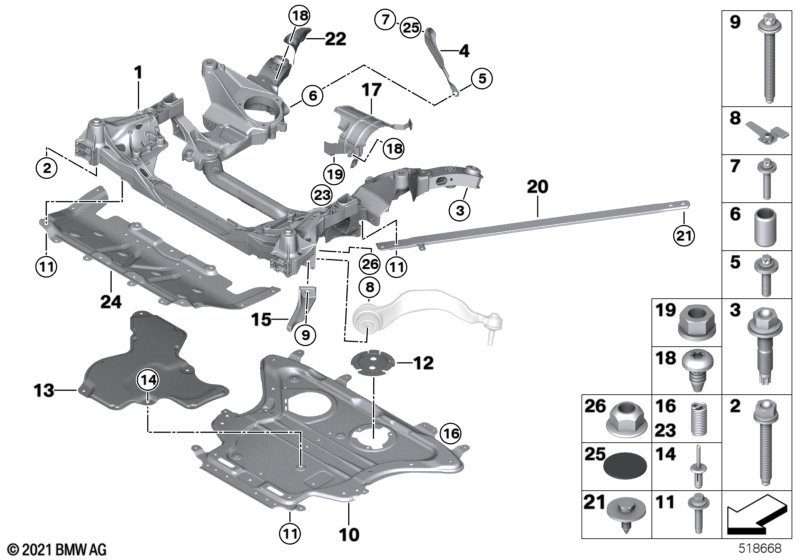 Балка переднего моста, полноприводный