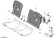 Каркас подушки зад.сид.с люком в спинке