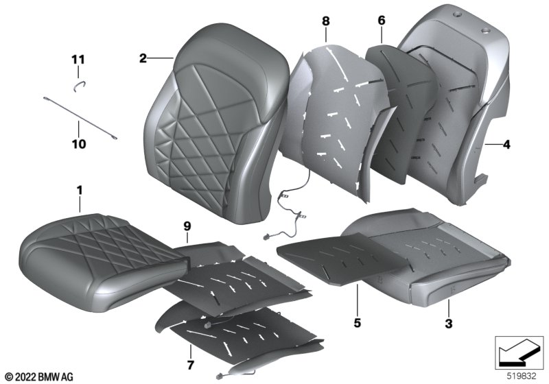 Набивка и обивка передн.сиденья