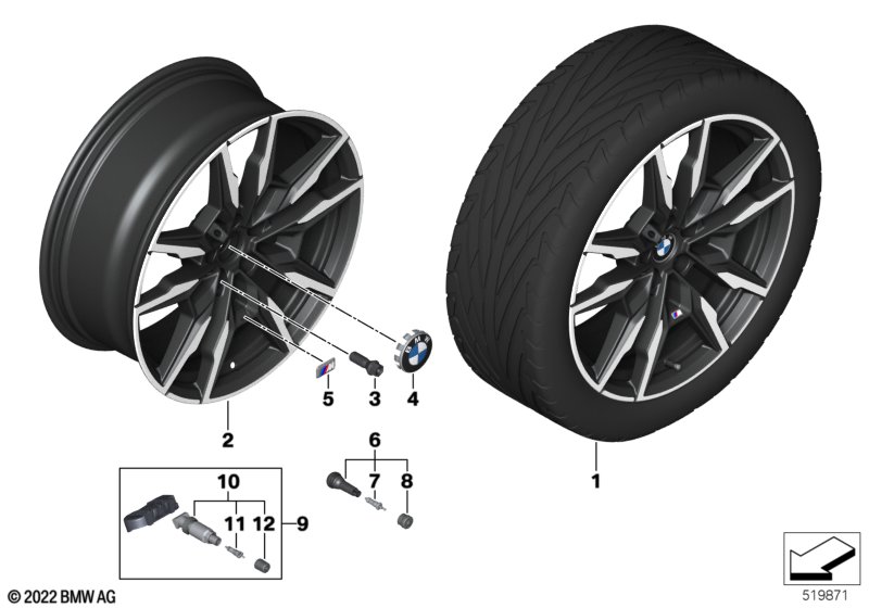 Disc wheel light alloy jet bl.sol.paint