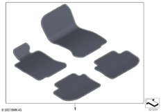 Инд.к-т ножных ковр., окантовка кожа