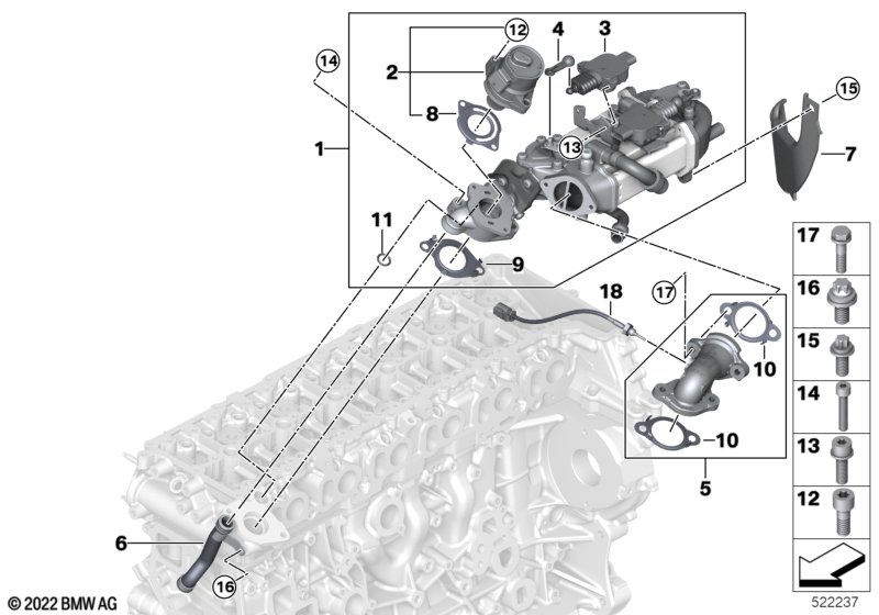 B57P/B57R клапан возврата отработанных газов