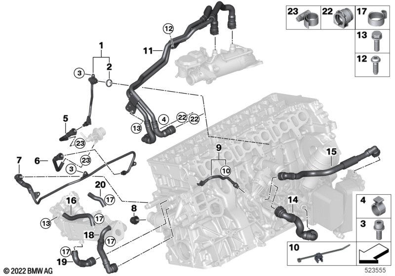 Трубопровод блок цилиндров-модуль SCR