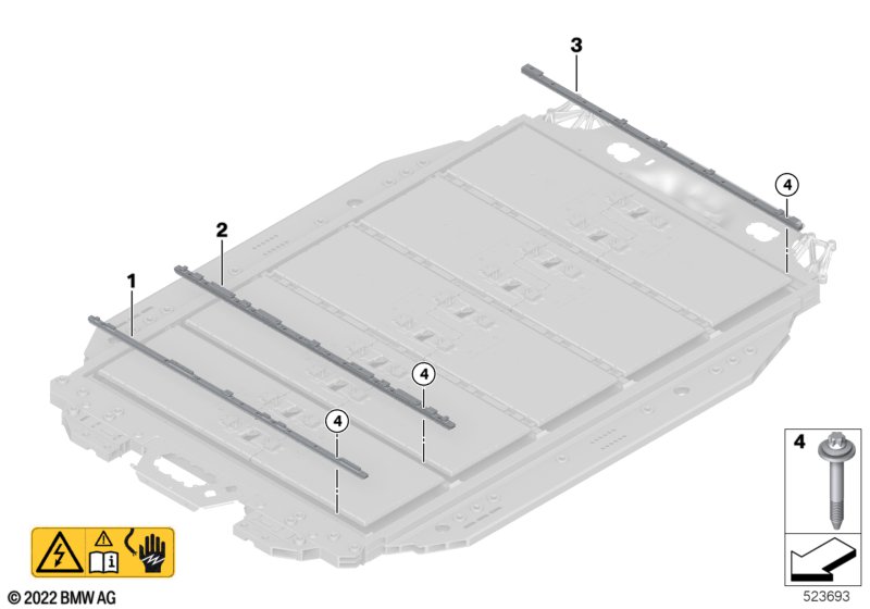 Прижимные планки высоковольтной батареи