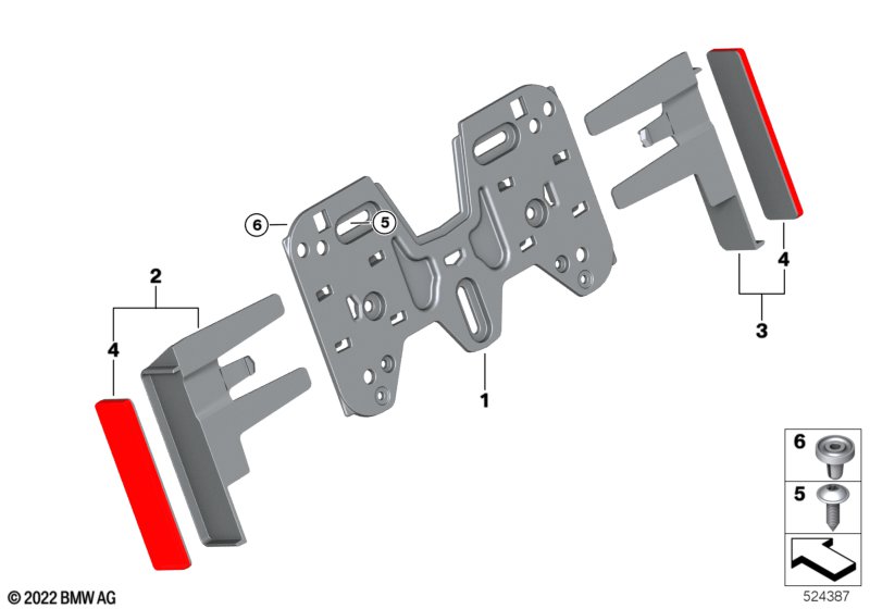 Кронштейн номерного знака / отражатели