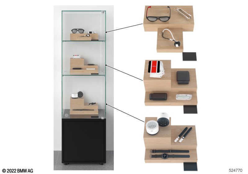 Напольная витрина аксессуары