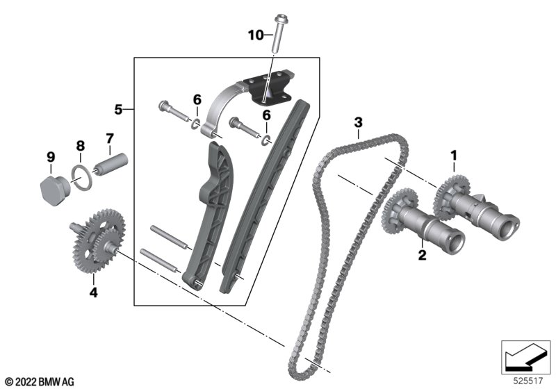 G 310 GS / G 310 R Распредвал выпускных клапанов