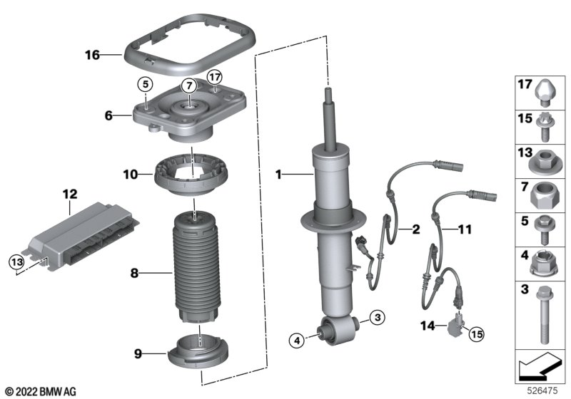 G05 задний левый амортизатор VDC