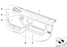 Обшивка двери с НПБ, част. кожа, Indi.