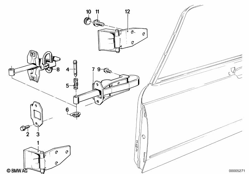 Дверь Пд, петли/ограничитель двери