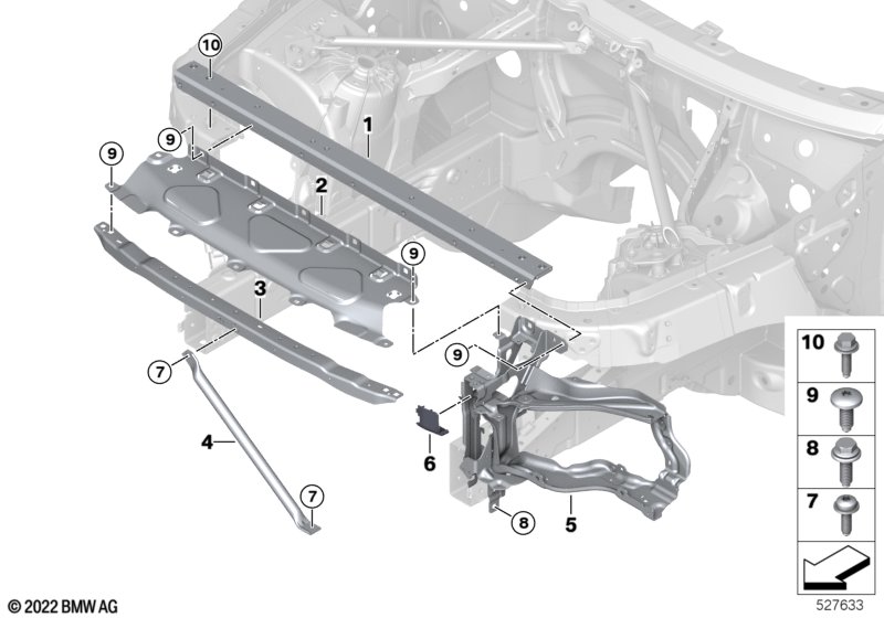 Опора щита передка правая