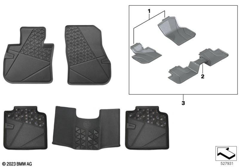 U06/U11/U10 передние резиновые коврики